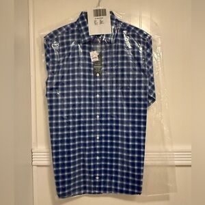 Jos. A. Bank Navy and White Plaid Men's Shirt